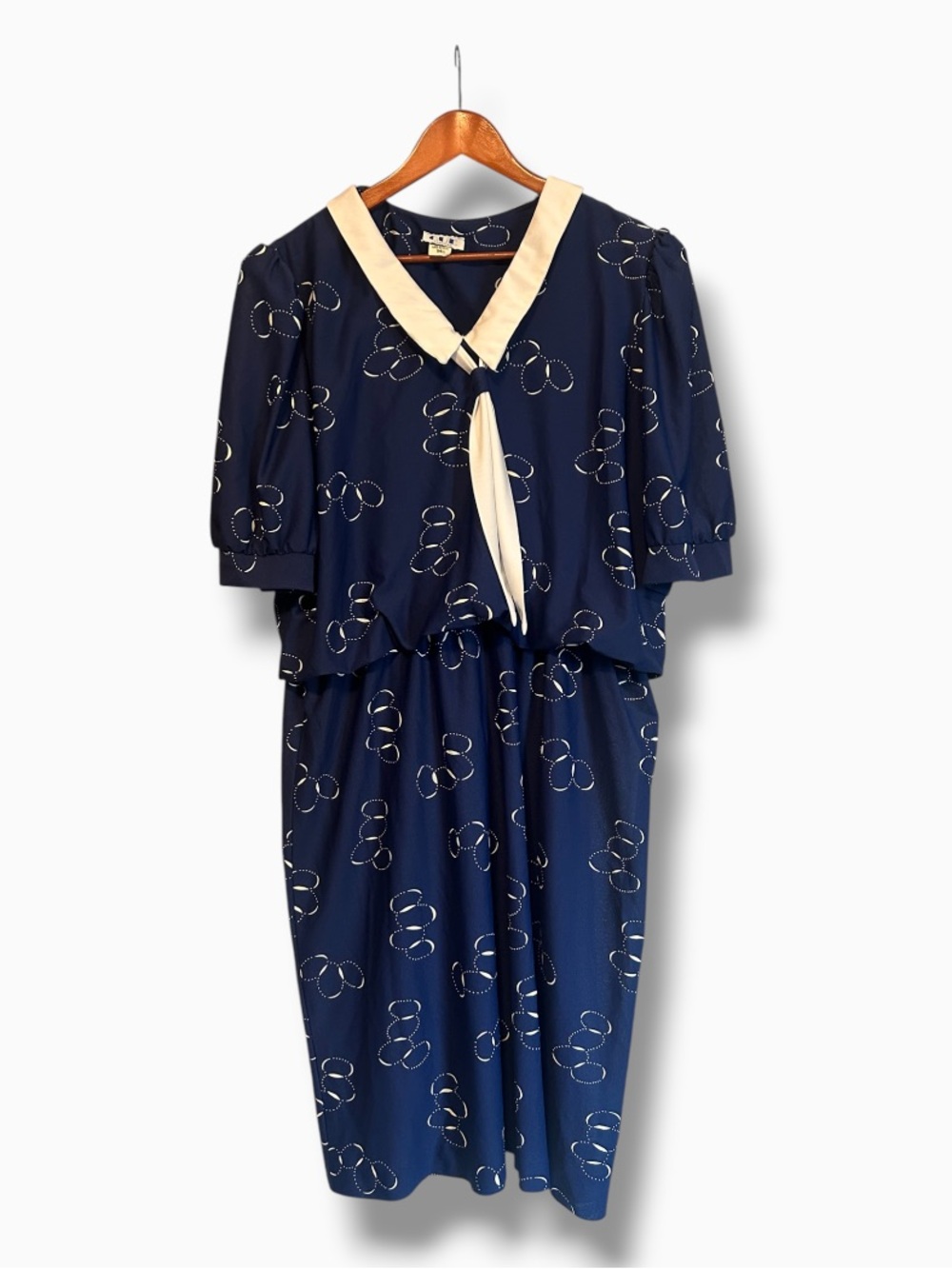 [CUE Fashions] VTG Navy Collared Dress
